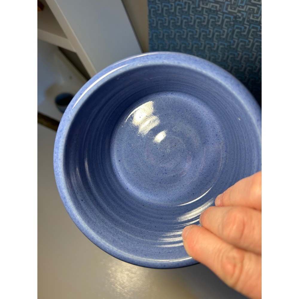 Handmade Studio Pottery Blue ash glaze ceramic Bowl - Picture 8 of 11